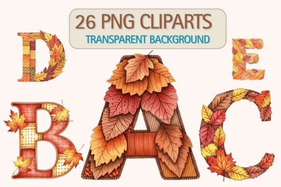 Download Autumn Watercolor Leaf Alphabet Clipart - Watercolor leaf Collection