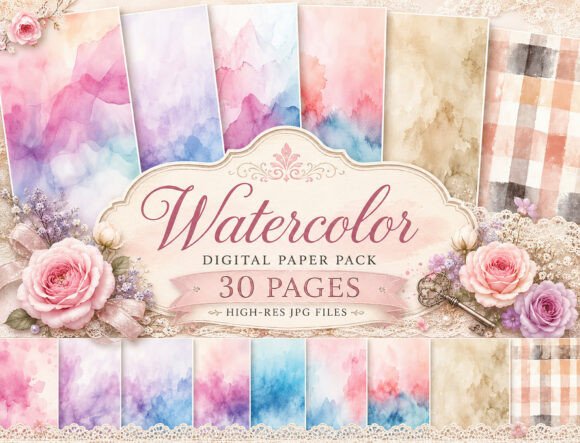 Download Watercolor Pastel Digital Paper - Pastel digital paper Collection
