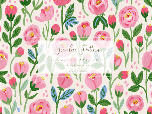 Download Pink Rosebud Seamless Pattern PNG with Background - Background Collection