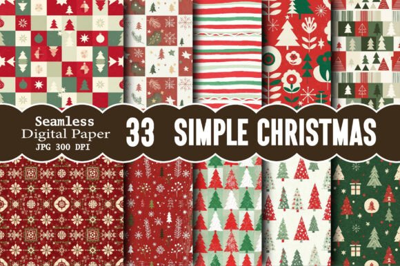 Download Simple Christmas Pattern Background Set - Background Collection