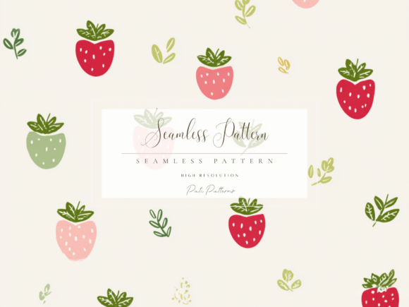 Download Cute Strawberry Seamless Pattern PNG with Background - Background Collection
