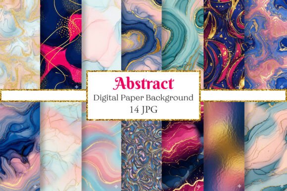 Download Blue, Pink &amp; Gold Abstract Backgrounds - Background Collection