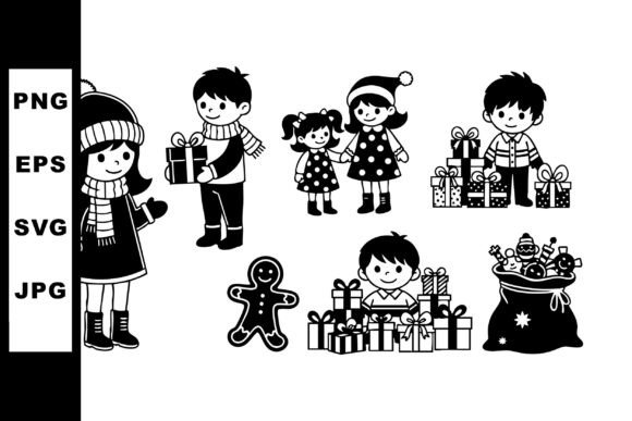 Download Children with Christmas Presents and Gin - Presents Collection