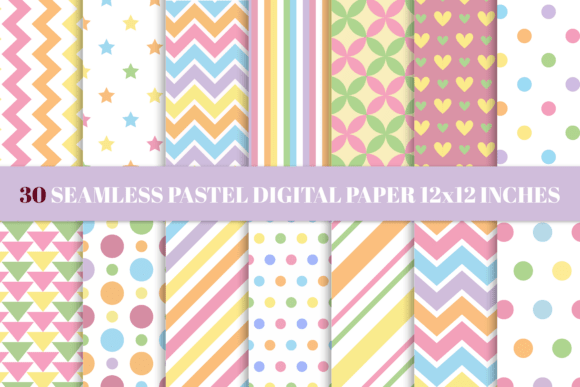 Download SEAMLESS PASTEL DIGITAL PAPER 12x12 in - Pastel digital paper Collection