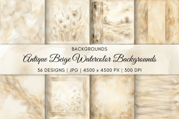 Download Antique Beige Watercolor Backgrounds - Background Collection
