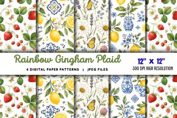 Download Rainbow Gingham Plaid Background - Background Collection