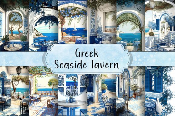 Download Greek Seaside Tavern Backgrounds - Background Collection
