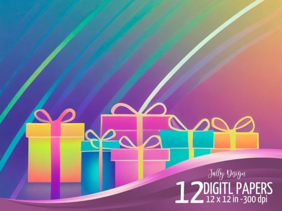 Download Birthday Presents on Gradient Background - Background Collection