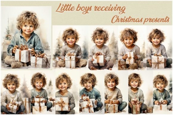 Download Little Boys Receiving Christmas Presents - Presents Collection