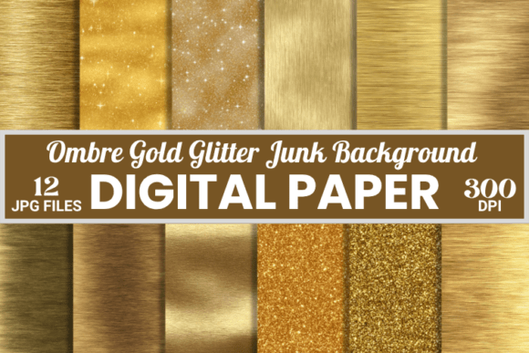 Download Ombre Gold Glitter Junk Background Paper - Background Collection