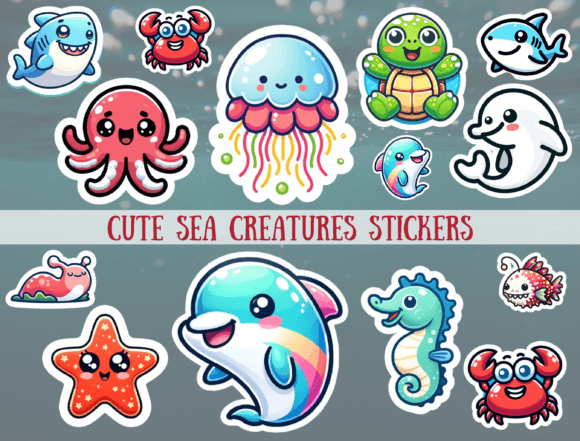 Download Sea Creatures Stickers, Ocean Stickers - Premium Resources