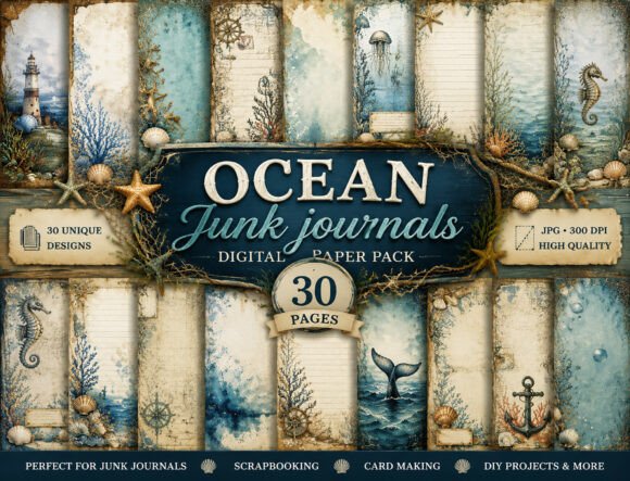 Download Vintage Coastal Seashell Background - Background Collection