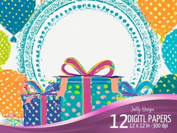 Download Colorful Birthday Presents Stamping - Presents Collection