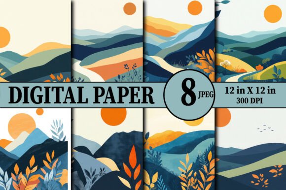 Download Boho Abstract Landscape Background Paper - Background Collection