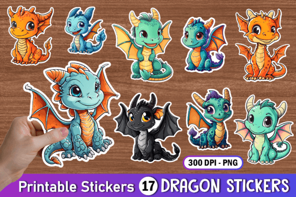 Download Cute Dragon Stickers Bundle Png - Stickers Collection