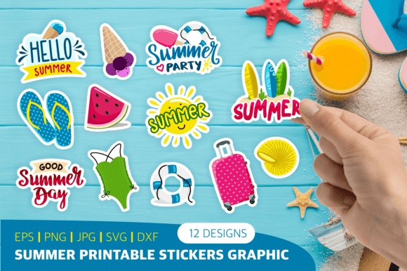 Download Summer Printable Stickers Graphic - Premium Resources