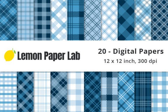 Download Winter Blue Plaid Digital Background - Background Collection