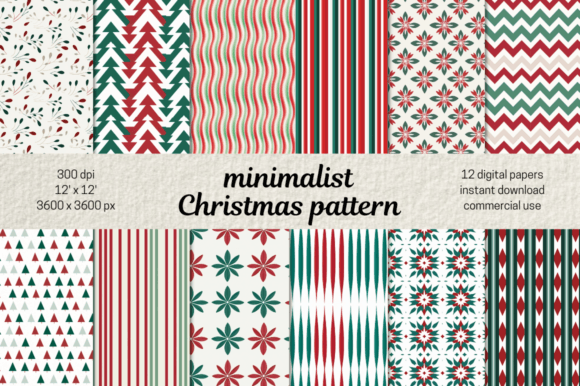 Download Simple Christmas Pattern Background Set - Background Collection