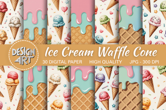Download Ice Cream Waffle Cone Background - Background Collection