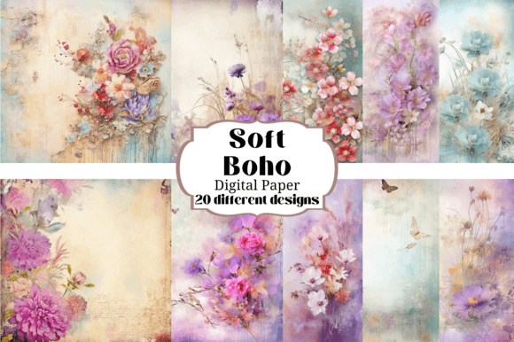 Download Soft Boho Chic Pastel Digital Paper - Pastel digital paper Collection