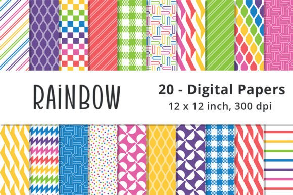 Download Rainbow Pattern Digital Paper Background - Background Collection