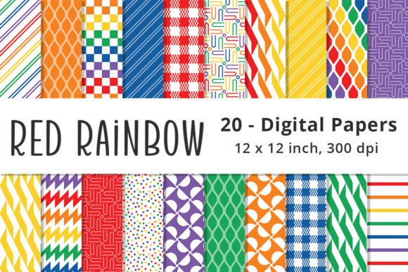 Download Red Rainbow Digital Paper Backgrounds - Background Collection