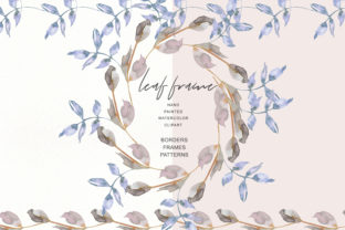 Download Watercolor Leaf Frames &amp; Borders Set - Watercolor leaf Collection