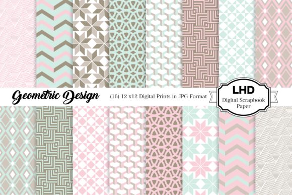 Download Geometric Pastel Digital Paper Patterns - Pastel digital paper Collection