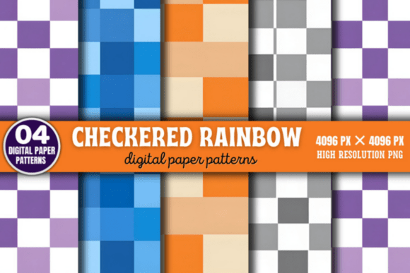 Download Checkered Rainbow Digital Background - Background Collection