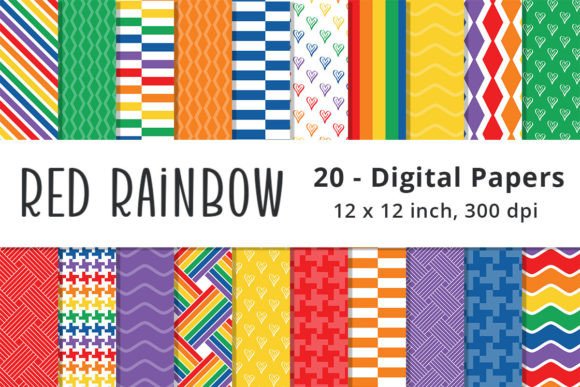 Download Rainbow Pattern Background Digital Paper - Background Collection