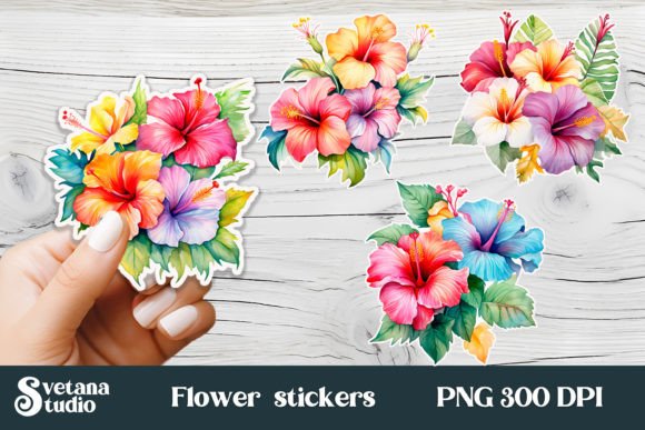 Download Hibiscus Flower Stickers Printable - Stickers Collection