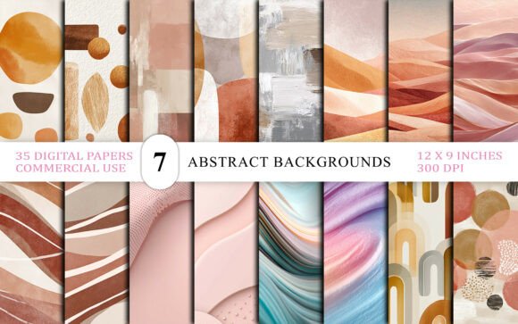 Download Earthy Boho Abstract Backgrounds Bundle - Background Collection