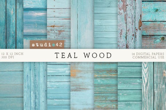 Download Teal Wood Background Digital Papers - Background Collection