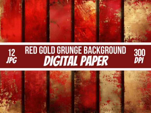 Download Red &amp; Gold Grunge Backgrounds Textures - Background Collection
