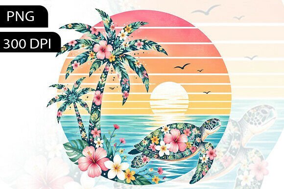 Download Summer Turtle PNG Transparent Background - Background Collection