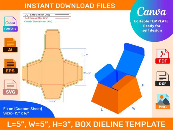 Download Food or Gift Packaging Box Dieline - Packaging Collection