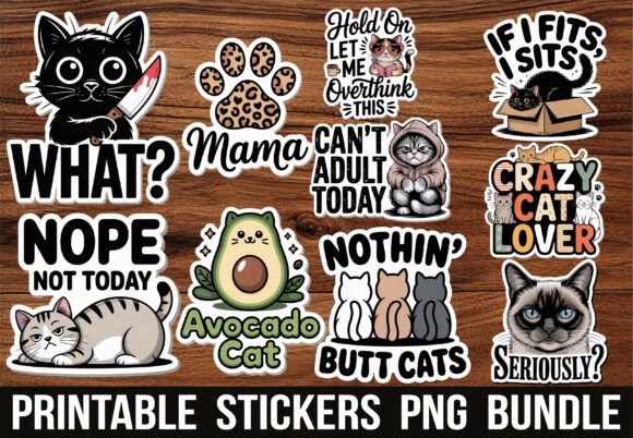 Download Funny Sassy Black Cat Kawaii Stickers - Stickers Collection