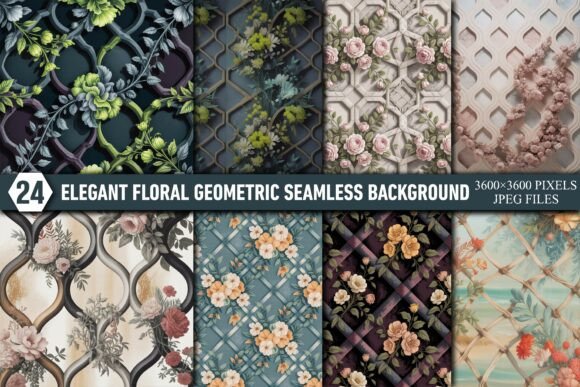 Download Elegant Floral Geometric Background - Background Collection