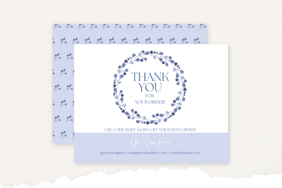 Download Blue Wreath - Packaging Insert Thank You - Packaging Collection