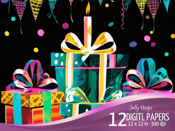 Download Birthday Presents on Dark Background - Background Collection