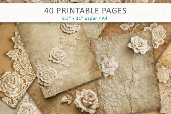 Download Shabby Chic Lace Roses Backgrounds - Background Collection