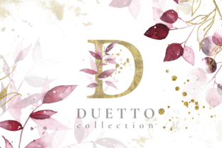 Download Duetto - Gold Watercolor Leaf Set - Watercolor leaf Collection