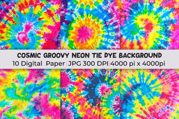 Download Cosmic Groovy Neon Tie Dye Background - Background Collection