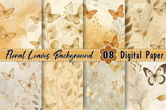 Download White Gold Boho Floral Leaves Background - Background Collection