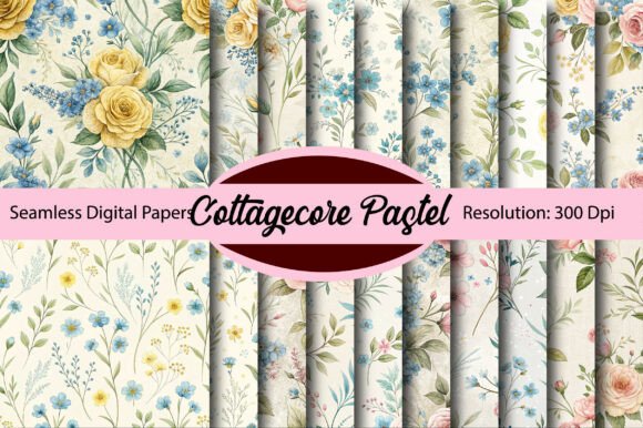 Download Cottagecore Pastel Digital Paper - Pastel digital paper Collection