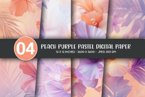 Download Peach Purple Pastel Digital Paper - Pastel digital paper Collection