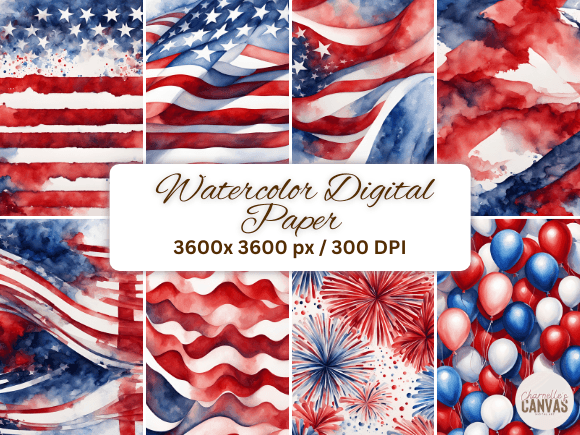 Download Watercolor Red White &amp; Blue Backgrounds - Background Collection